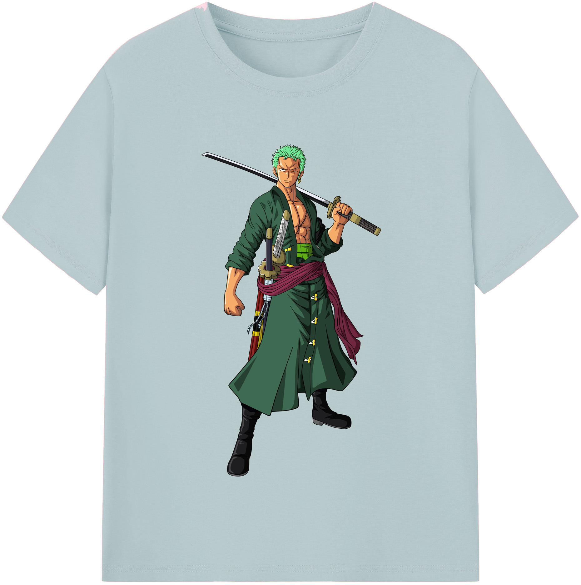 ワンピース ロロノア・ゾロ ONE PIECE Roronoa Zoro 綿100％半袖Tシャツ（フロントプリント）